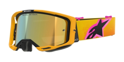 brýle VISION 8 CORP, ALPINESTARS (oranžová/žlutá/růžová, zrcadlové zlaté plexi)