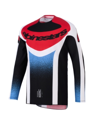 dres TECHSTAR KNIF, ALPINESTARS (černá/bílá/modrá/červená, vel. XL)