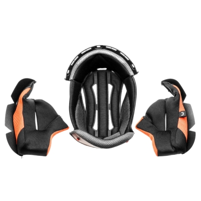 lícnice a klobouk pro přilby Cross Cup Two/Sonic, CASSIDA (černá/šedá/oranžová, vel. XS)
