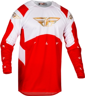 dres EVOLUTION DST. FLY RACING - USA 2024 (červená/bílá/červená iridium. vel. 2XL)