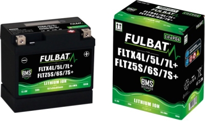 lithiová baterie LiFePO4 YTX4L-BS, YTX5L-BS, YTZ5S-BS FULBAT 12V, 3Ah, 180A, hmotnost 0,60 kg, 107x56x85