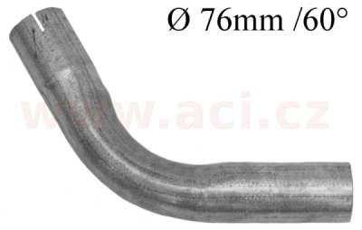 univerzální koleno výfuku AlZn ocel, průměr 76 mm, úhel 60° FENNO