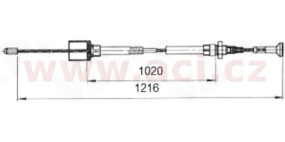 lanovod brzdový rychlomont. Longlife AL-KO 1020/1216 mm (s čočkou) ORIGINÁL