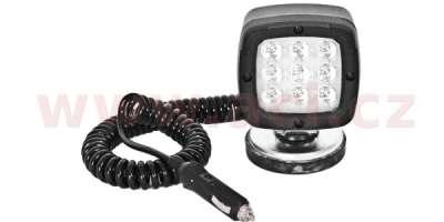 pracovní světlomet LED 1300 lm (100x100 mm) s magnetickým držákem a 3 m kabelem pro připojení do zapalovače 9 LED 12-50 V