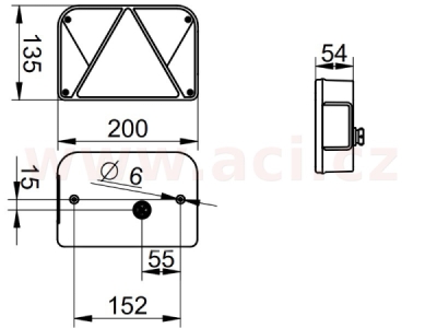 zadní světlo 200x135 mm 5 pin konektor, bajonet, se žárovkami, Dobplast DPT35 ORIGINÁL, P
