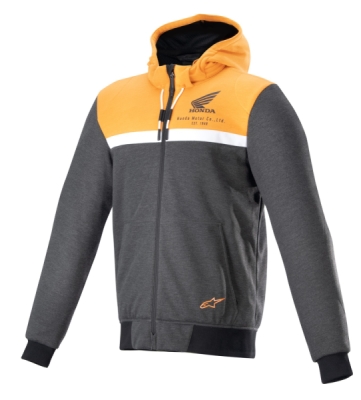 bunda CHROME STREET HOODIE HONDA kolekce, ALPINESTARS (černá/šedá/oranžová, vel. M)