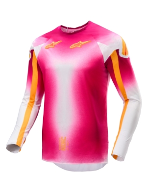 dres SUPERTECH SX AFD limitovaná edice MIG, ALPINESTARS (růžová fluo/bílá/oranžová, vel. M)