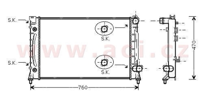 chladič 3.7i/E 40V (±AUT ±AC), 4.2i 40V S6 (±AUT ±AC), 2.5TDi (+AUT ±AC) [682*440*43]