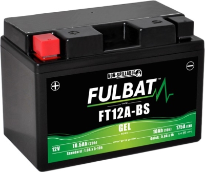 baterie 12V, YT12A-BS GEL, 12V, 10Ah, 175A, bezúdržbová GEL technologie 150x88x105 FULBAT (aktivovaná ve výrobě)