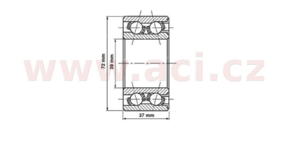 ložisko 72x39x výška 37 mm, pro průměr bubnu 200 mm, šíře čelistí 50 mm, AL-KO 2051 EURO PLUS, ORIGINÁL