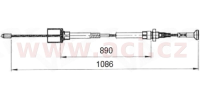 lanovod brzdový rychlomont. Longlife AL-KO 890/1086 mm (s čočkou) ORIGINÁL