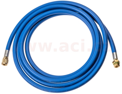 hadice modrá LP 3 m R134a, plnička 1/4" SAE, rychlospojka M14x1.5