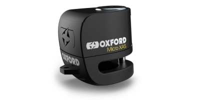 zámek kotoučové brzdy Micro XA5, OXFORD (integrovaný alarm, černý, průměr čepu 5,5 mm)