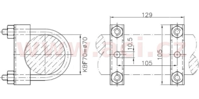 držák WINTERHOFF KBF/70 klemy opěrného kolečka na oj pr. 70 mm, 2 ks ORIGINÁL