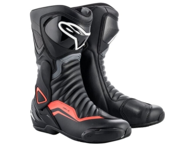 boty S-MX 6, ALPINESTARS (černá/šedá/červená fluo, vel. 48)