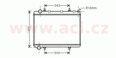 chladič 1.8i 16V (±AC), 2.0i 16V (±AUT±AC), 1.6HDi (±AC), 2.0HDi (+AUT±AC) [567*380*32]