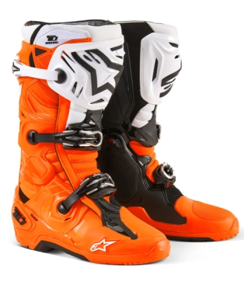 boty TECH 10 ENDURO, ALPINESTARS (oranžová fluo/černá/bílá, vel. 44,5)