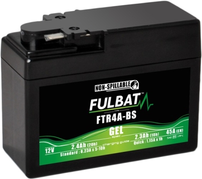 baterie 12V, YTR4A-BS GEL, 12V, 2.3Ah, 45A, bezúdržbová GEL technologie 113x48x85 FULBAT (aktivovaná ve výrobě)