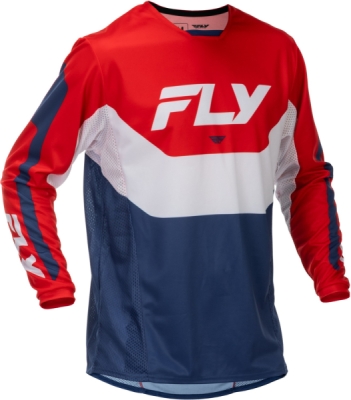 dres KINETIC, FLY RACING - USA 2026 (červená/bílá/modrá, vel. XL)