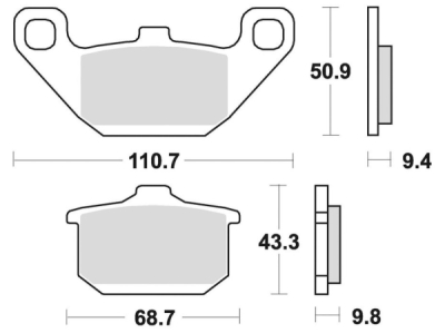 brzdové destičky, BRAKING (semi-metalická směs SM1) 2 ks v balení