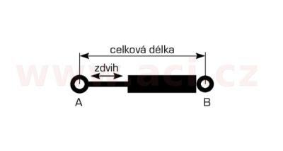 vzpěra zadních dveří Grand Scenic (celk. délka 550 mm, délka zdvihu 209 mm, síla 510 N)