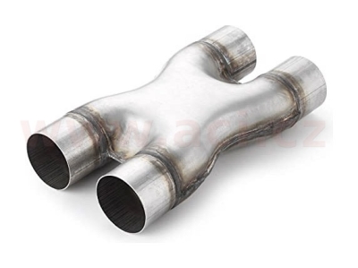 univerzální dvojitá trubka výfuku tvaru X, vnitřní průměr 55mm NEREZ