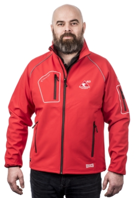 Bunda ACI Softshell červená reflex prvky