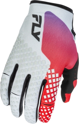 rukavice KINETIC, FLY RACING - USA 2026 (šedá/červená/fialová/černá, vel. XL)