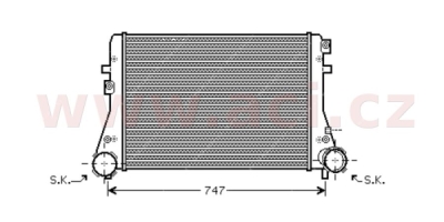 intercooler 1.9TDi 77kW (BJB, BKC, BXE),2.0TDi 100-103kW (AZV,BKD, 1.8TFSi, 2.0TFSi [615*405*32] (ŠKODA, VW)