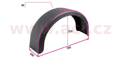 blatník plast pro kola 13''/ šířka 200 mm DOMAR černý oblý