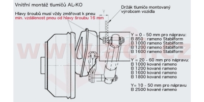 tlumič k nápravě AL-KO Octagon červený (do 1800 kg/1 náprava) ORIGINÁL