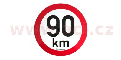 omezení rychlosti 90 km retroreflexní průměr 200 mm (na přívěsy)