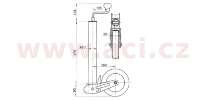 kolečko opěrné automat. KNOTT ATK60 200x60 250 kg ORIGINÁL