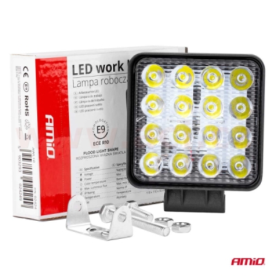 LED pracovní světlo, napětí 9-36 V, (16 LED 3030), svět. tok 3800 lm, (110 x 110 mm)