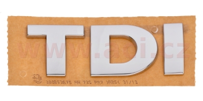 zadní nápis "TDI" (chrom/chrom/chrom) ORIGINÁL