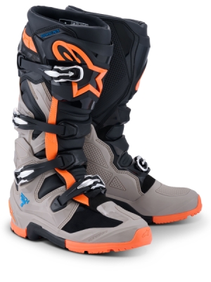boty TECH 7 ENDURO, ALPINESTARS (černá/tmavě šedá/oranžová fluo, vel. 48)