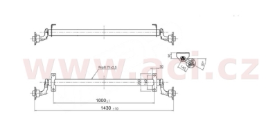náprava AL-KO UBR 700-5 (750 kg) rozteč patek 1000 mm (4x100) ORIGINÁL