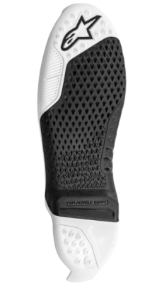 podrážky pro boty TECH 10 model a dále, ALPINESTARS (černá/bílá, pár, pro velikost 45,5/47)
