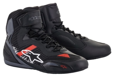 boty FASTER-3 RIDEKNIT, ALPINESTARS (černá/šedá/červená, vel. 40)