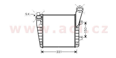 intercooler P 4.5i 24V (+AUT±AC), 5.0TDi V10 (pravý modul ±AUT±AC) [286*292*50]