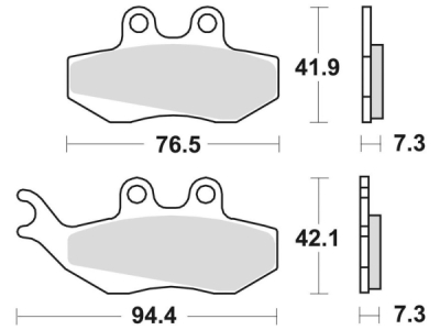 brzdové destičky, BRAKING (semi-metalická směs SM1) 2 ks v balení