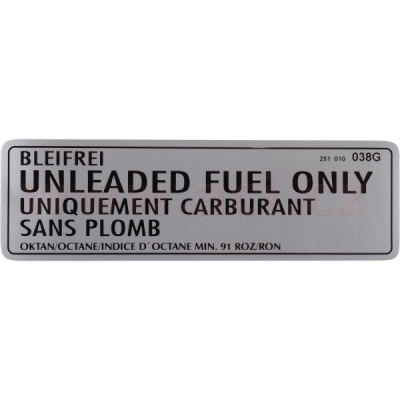 samolepka "Unleaded fuel only" CLASSIC