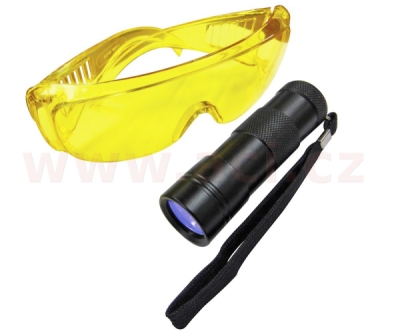 UV LED lampa pro detekci úniku, s brýlemi, 3x AAA