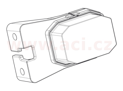 poziční světlo LED obdélníkové bílé (100x63 mm) s odrazkou, s držákem, kabel 0,5 m