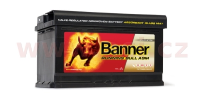 80Ah baterie, 800A, pravá BANNER Running Bull AGM 315x175x190