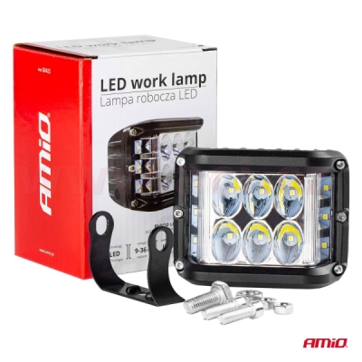 LED pracovní světlo, napětí 9-36 V, (12 LED 3030), svět. tok 2880 lm, (110 x 75 mm), 2 funkce (hlavní a boční osvětlení)