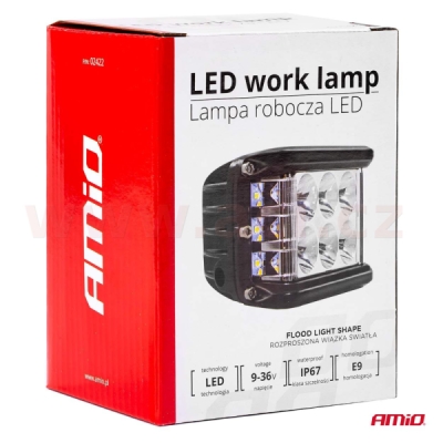 LED pracovní světlo, napětí 9-36 V, (12 LED 3030), svět. tok 2880 lm, (110 x 75 mm), 2 funkce (hlavní a boční osvětlení)