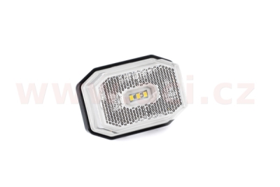 poziční světlo LED obdélníkové bílé (71x50 mm) s odrazkou, kabel 0,5 m