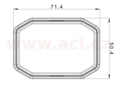 poziční světlo LED obdélníkové bílé (71x50 mm) s odrazkou, kabel 0,5 m