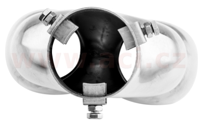 koncovka výfuku nerezová dvojitá obdélníková, vnější průměr 2x76mm, délka 230mm, vnitřní průměr 45-58mm ASSO